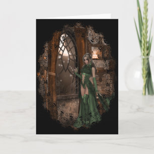 Visa vid fönstret:: Halloween-design Kort