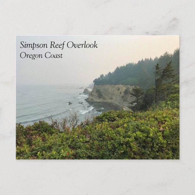 Visa vid Simpson Reef Overlook, Oregon Kusten Vykort (Framsida)