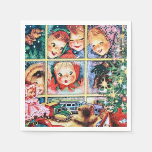 Visa vintagens fönster och shoppa jul pappersservett