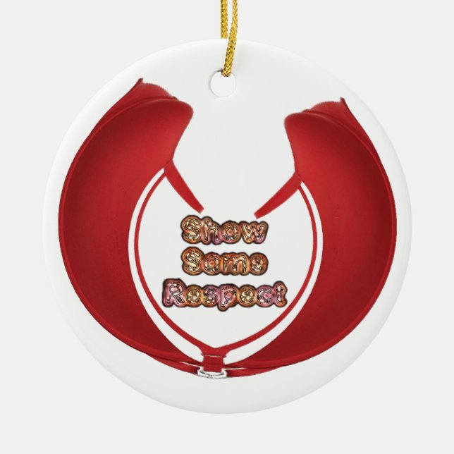 Visa viss respekt för konstnärlig utskrift julgransprydnad keramik (Framsidan)