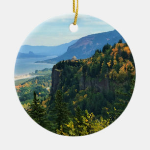 Visa Vista House, Columbia River, Oregon Julgransprydnad Keramik