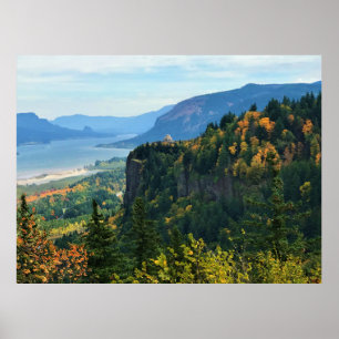 Visa Vista House, Columbia River, Oregon Poster