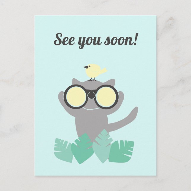 Visa vykort för påminnelse inom kort med katt och  (Framsida)