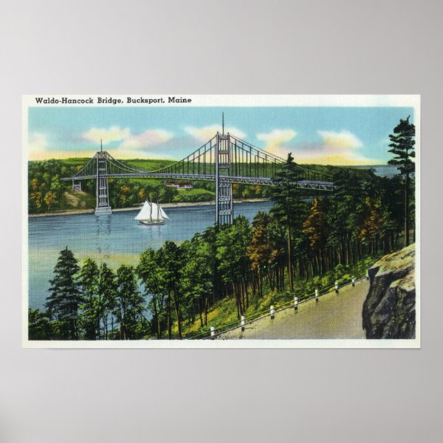 Visa Waldo-Hancock-bron Poster (Framsidan)