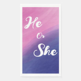 Visa Wispy Watercolor Gender Reveal Pappersservett