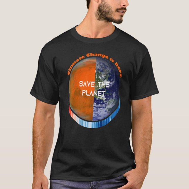 VisaDinStripes u2013 RÄDDA PLANETEN Klimatkhan T Shirt (Framsida)
