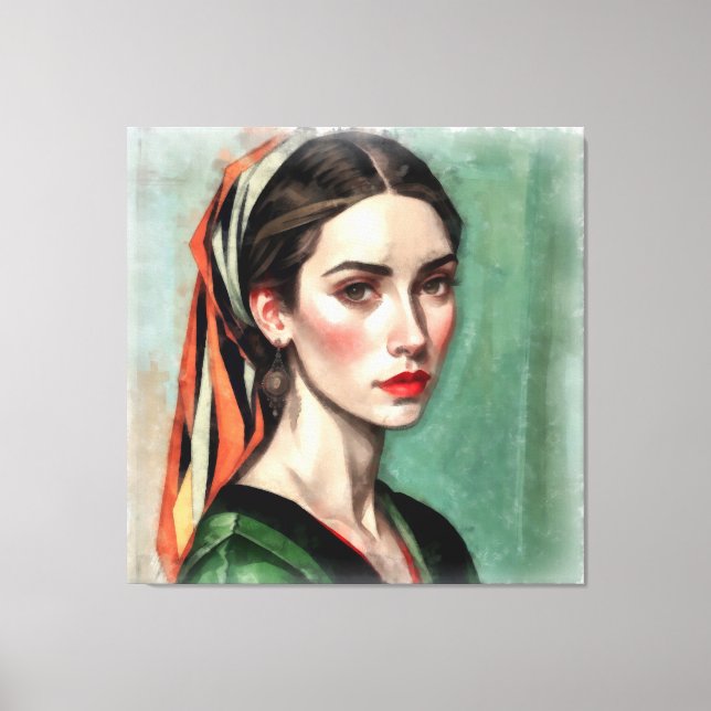 Visage de femme.  canvastryck (Framsida)