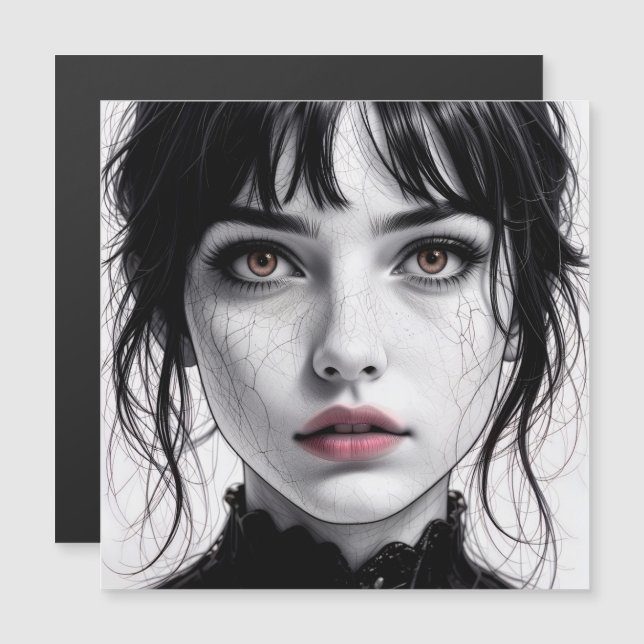 Visage de porcelaine regard d'âme fêlée.  (Fram/baksida)