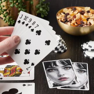 Visage de porcelaine regard d'âme fêlée. casinokort
