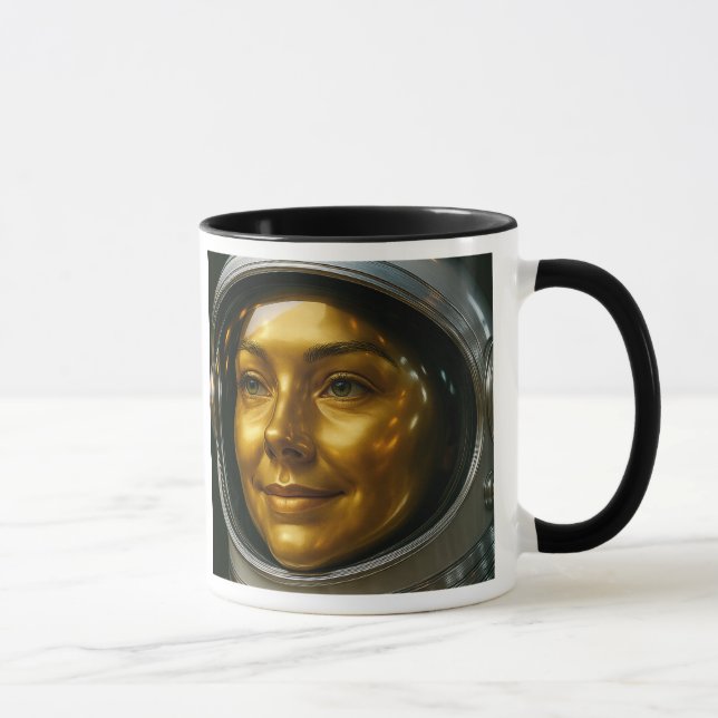 Visage femme astronaute  mugg (Höger)