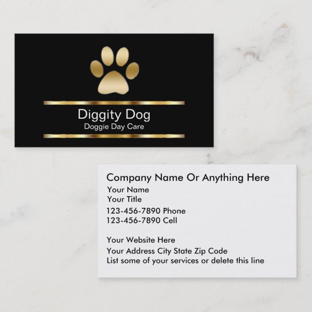Visakort för Diggity Dog Affär Visitkort (Fram/baksida)