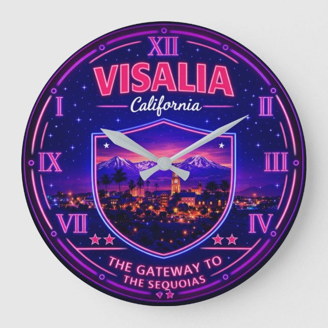 Visalia California Gateway to the Sequoias Stor Klocka (Framsida)