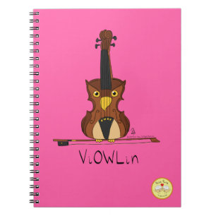 VisaOWLin Violin Uggla Music Notebook Anteckningsbok