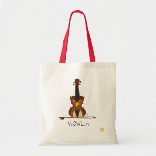VisaOWLin Violin Uggla Music Tote Bag Tygkasse