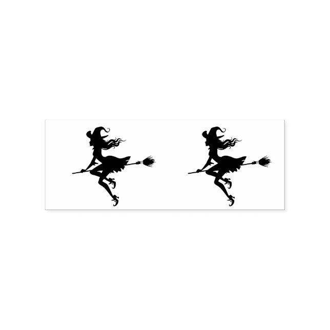 Visar en broom Halloween Thunder_Cove Stämpel (Tryck)
