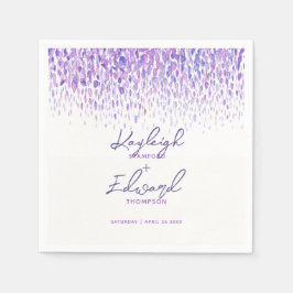 Visar lila av kaskad-mauve art bröllop pappersservett