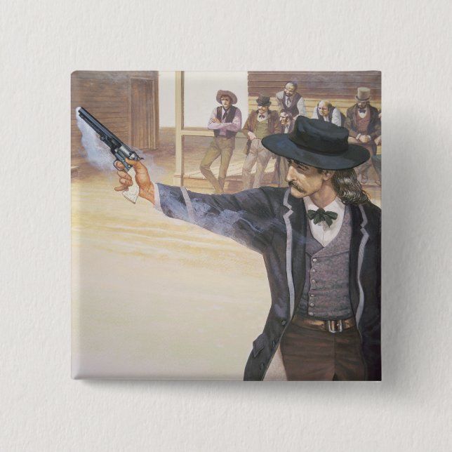 "Visar vildräkningen" Hickok (1837-76) hans Knapp (Framsida)