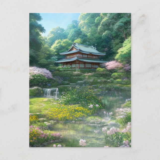 Visare av naturen, fredliga trädgårdar vykort (Framsida)