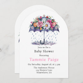 Visas med Blommor Baby Shower Inbjudningar