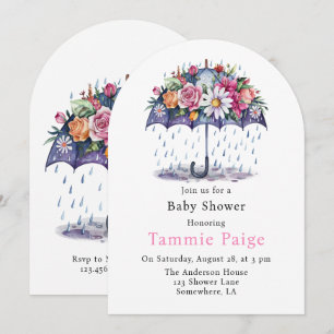 Visas med Blommor Baby Shower Inbjudningar