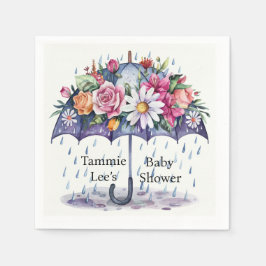 Visas med Blommor Baby Shower Pappersservett