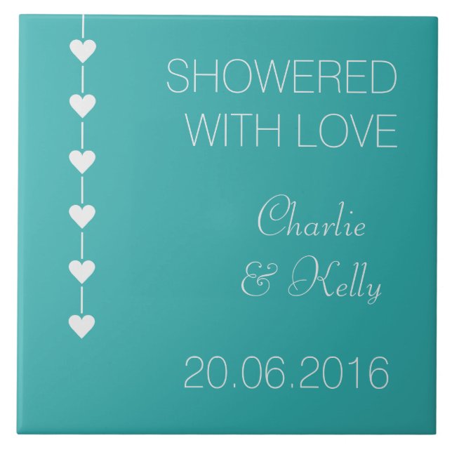 VISAS MED KÄRLEK anpassningsbar och färg-plattor Kakelplatta (Framsidan)