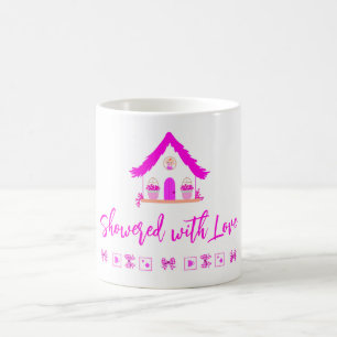 Visas med Kärlek Rosa-babydusch Kaffemugg