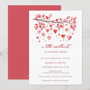 Visas med Kärlek Valentines day Baby Shower Inbjudningar