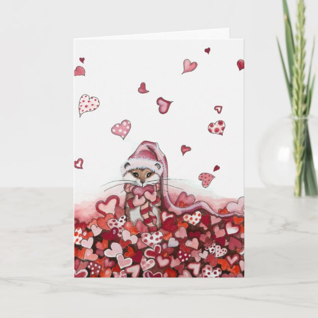 Visas med Valentines Kärlek-kort Helgkort (Framsida)