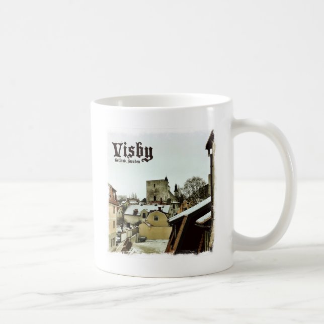 Visby Gotland, sverigeRooftops med den ljusa Kaffemugg (Höger)