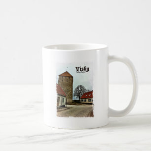 Visby Gotland, sverigetorn med den ljusa gränsen Kaffemugg