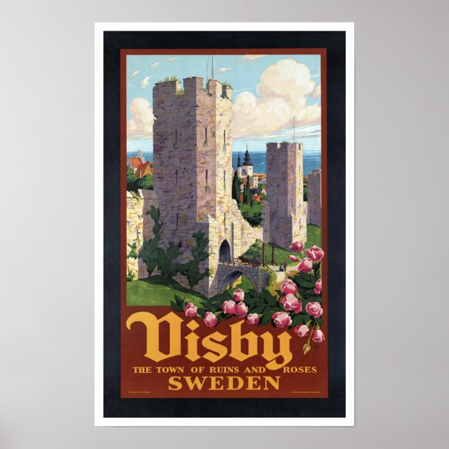 Visby Sverige - Vintage resor Poster (Framsidan)