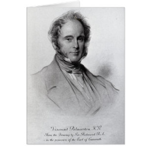 Viscount Palmerston som inristas av Hälsningskort
