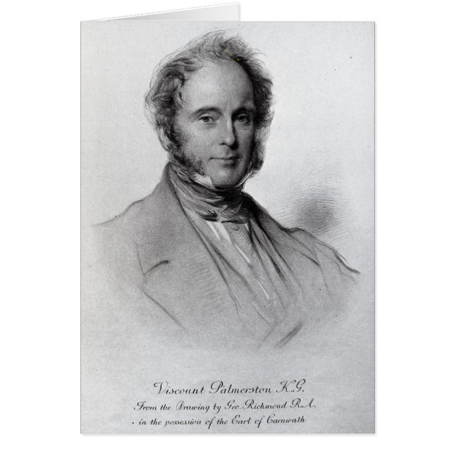 Viscount Palmerston som inristas av Hälsningskort (Framsidan)