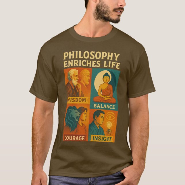 Visdom Balans Mod Insikt  T Shirt (Framsida)