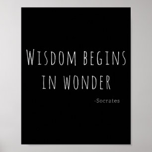 Visdom börjar i undran Socrates Citat Män Kvinnor Poster
