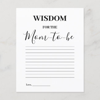 Visdom för den blivande mamman Baby Shower Lek