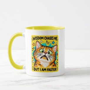 Visdom Jagar Mig Roligt Orange Katt Meme Mugg