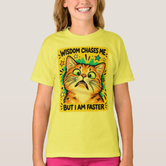 Visdom Jagar Mig Roligt Orange Katt Meme T Shirt