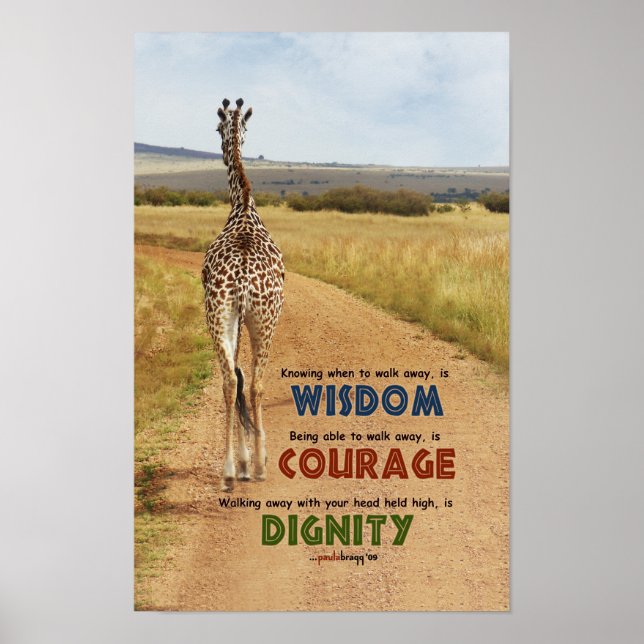 Visdom, mod, värdighet (Giraffe, inspiration) Poster (Framsidan)