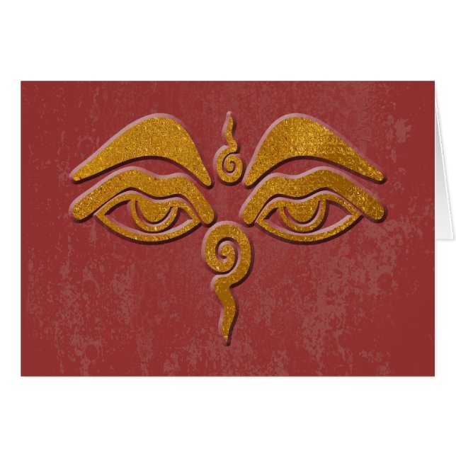 visdom öga - guld hälsningskort (Framsidan Horizontal)