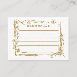 Visdom-/rådgivningskort för gäster i bröllop rådkort