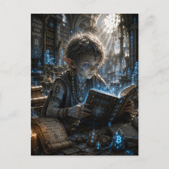 Visdom / Runförvarare / Forntida bibliotek Vykort (Framsida)