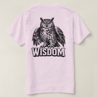 “Visdom” Ugla Grafisk T-Shirt – Vintage Kunskap