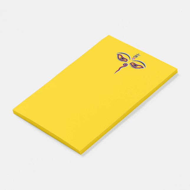 Visdomsögon av Buddha - Bodhnath tempel ögon Post-it Block (Vinklad)