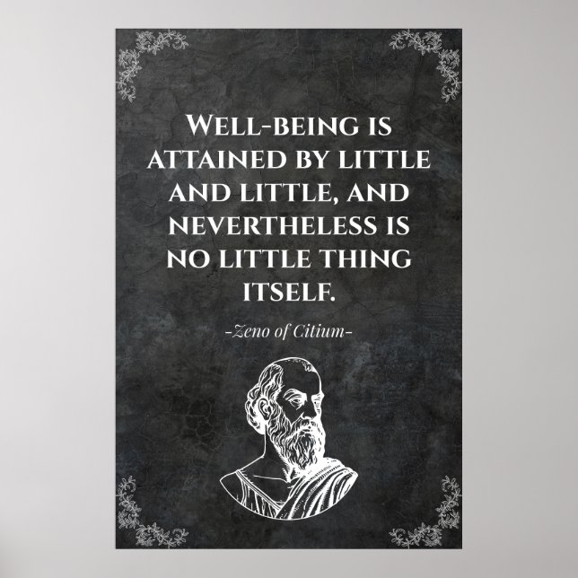 Visdomsord av Zeno från Citium. Motivation  Poster (Framsidan)