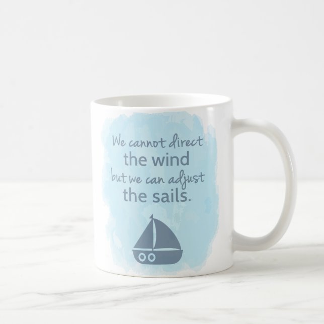 Visdomsord Marin segelbåt Citat Kaffemugg (Höger)