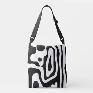 Vise Grip: Abstrakt Black & White Axelväska