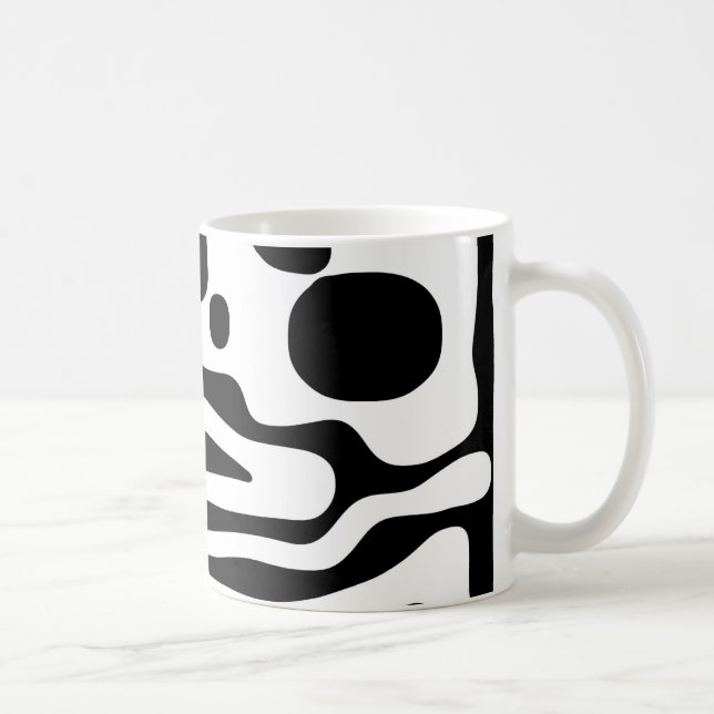 Vise Grip: Abstrakt Black & White Kaffemugg (Höger)