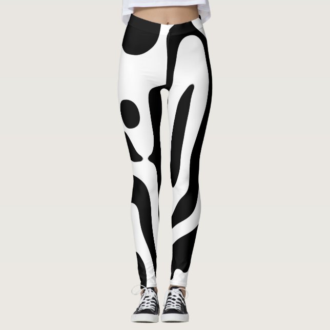 Vise Grip: Abstrakt Black & White Leggings (Framsida)